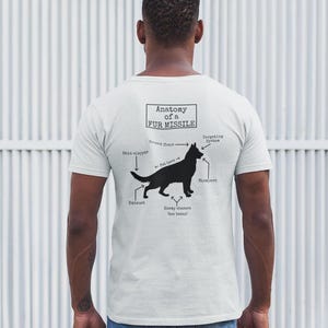 Camiseta de algodón con perro policía / Anatomía de un misil de pelo