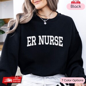 ER Nurse Sweatshirt - Emergency Crewneck for Nurses, RN Nursing Sweater, Medical Apparel, Hospital Nurse Gift, ED Nurse Graduation Sweater
