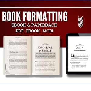 Kindle Formatowanie, formatowanie książek elektronicznych w miękkiej oprawie, wnętrza Amazon KDP, niestandardowy projekt książki, skład, profesjonalny formater EPUB i MOBI