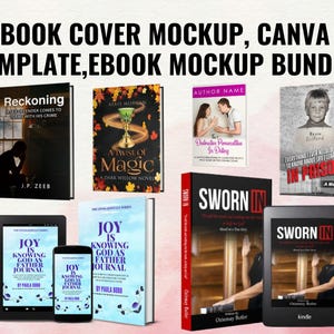 Pacchetto mockup ebook, mockup copertina libro 3d psd, mockup di rivista copertina rigida, mockup copertina libro, design modello canva, mockup libro kindle psd