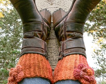 Tall Boot Cuff with Flower.