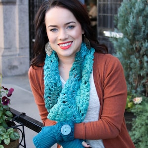 Warm Lacy Infinity Scarf with Sparkle Accents
