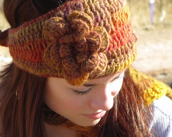 Floral Earwarmer Headband with Giant Focal Flower