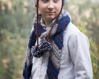 Asymmetrical Chevron Scarf for Boys in Four Color Choices