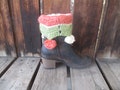 Chevron Bootcuff with Pom-Pom Fringe for Girls