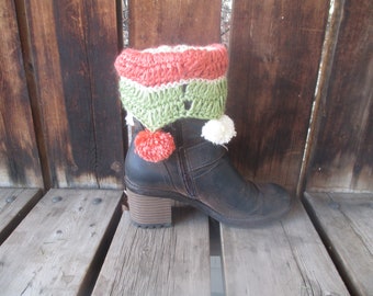 Chevron Bootcuff with Pom-Pom Fringe for Girls