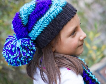 Children's Pom-Pom Hat with eight different color choices