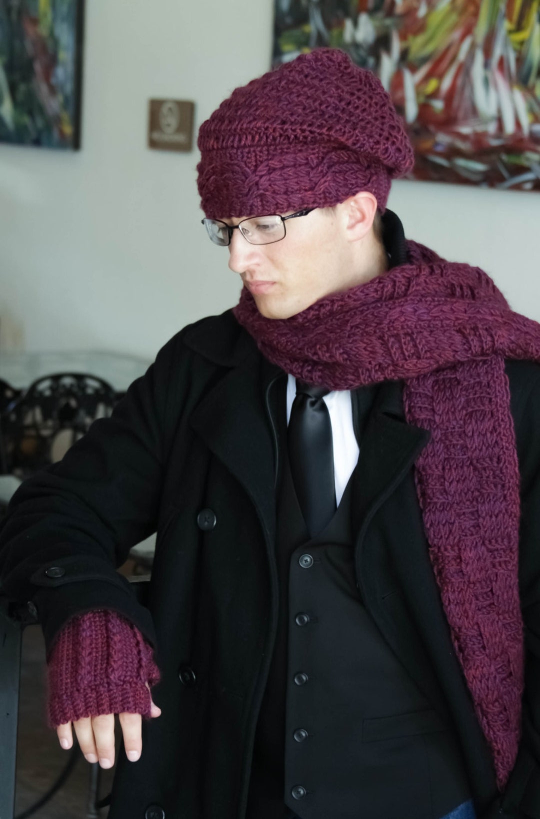 Men's Texting Gloves/ Hipster Fingerless Gloves for Men Etsy