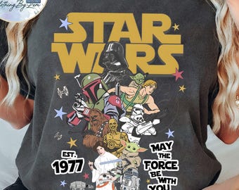 Retro Disney Star Wars Shirt, May The Force Be With You T-shirt, Disneyland Family Holiday Vacation 2026, Galaxy's Edge Trip