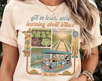 Retro Epcot Living With The Land Mickey and Friends T-shirt, rolig Disney Park, Get In Loser, Vi lär oss om sallad T-shirt, Magic Kingdom