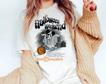 Comfort Colors ディズニー ハロウィーン ウィークエンド シャツ、ディズニーワールド、ディズニー ハロウィーン、ディズニー旅行、ミッキー ハロウィーン Tシャツ、ディズニー シャツ