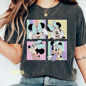 Camiseta retro de Minnie Mouse, camiseta vintage de Disney, camiseta de colores cómodos, camiseta de Disney para mujer, camiseta de Disney para chica, camiseta de Mickey Mouse
