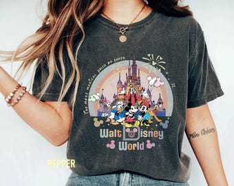 Comfortkleuren Vintage Disney World Comfort Color-shirt, Disney Trip-shirt, Mickey and Friends-shirt, Magic Disney, Disneyworld-shirt