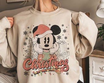Koszulka świąteczna Vintage Myszka Miki i Przyjaciel, Wycieczka do Disneya, Rodzinna koszulka świąteczna Disney, Koszulka świąteczna Disney Ears, Koszulka świąteczna Disney
