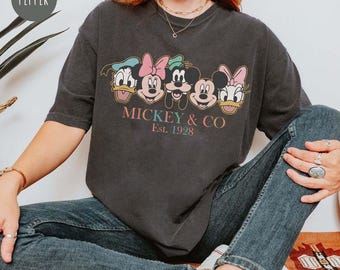 Retro Mickey & Co 2026 Comfort Color Shirt, Mickey and Friends Shirt, Disney Vacation Shirt, Disneyland Shirt, Disney Family Trip 2026 Shirt