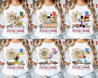 Vintage Disney Mickey And Friends Custom Chefs Shirt, Disneyland California Adventure Food & Wine Festival Tshirt, Disney Family Trip 2026