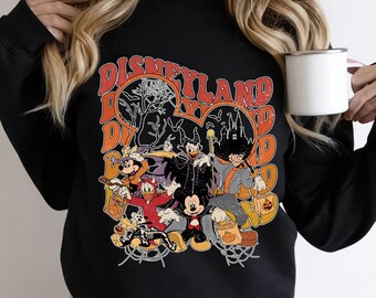 Camiseta vintage de Halloween de Mickey y sus amigos de Disneyland, camiseta de viaje a Disney, camiseta de Halloween de Disney World, camiseta de calabaza de Halloween