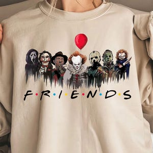 Halloween Sweatshirt, Halloween Horror Characters Shirt, Horror Characters Friends Shirt, Horror Movie Characters, Friends Halloween Shirt