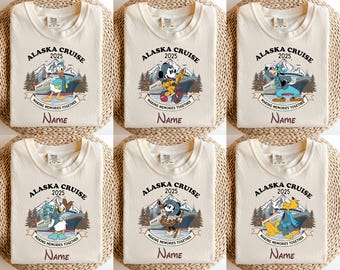 Personalized Mickey & Friends Disney Alaska Cruise Shirt, Vintage Alaskan Disney Cruise T-shirt, Disneyland Family Vacation 2026 Trip