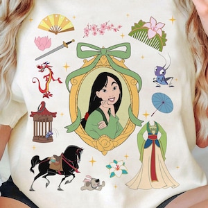 Coquette Bow Disney Mulan Shirt, Cute Mulan Princess Tshirt, Disneyland Family Vacation, Birthday Girl Matching Trip, Magic Kingdom