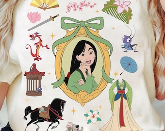 Coquette Bow Disney Mulan Shirt, Cute Mulan Princess Tshirt, Disneyland Family Vacation, Birthday Girl Matching Trip, Magic Kingdom