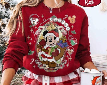 Retro Mickey & Friends Merry Christmas Shirt, Family Christmas Outfit, Disney Holiday Tee, Disney Matching Couple Top, Disney Vacation Shirt