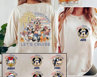 2 -seitiges Disney Sommer Cruise Trip 2026 Shirt, personalisierte Micky und Freunde Disney Cruise T-Shirt, Disney Trip Shirt, beste Kreuzfahrt aller Zeiten