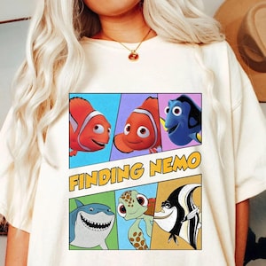 Retro 90s Disney Finding Nemo Group Characters Shirt, Squirt Shirt, Disney Trip Tee Shirt, Nemo, Marlin, Disney Matching Family Shirt, Dory