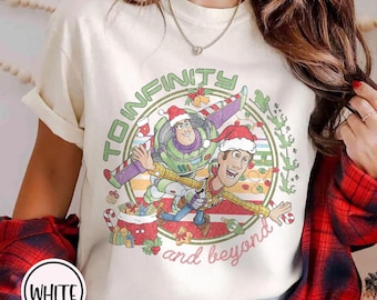 Retro Toy Story Christmas Sweatshirts, Pixar Family Matching Tee, Buzz Lightyear Woody Disney Xmas Tee, To Infinity And Beyond Holiday Shirt