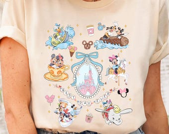 Camiseta con lazo de Disney Castle, camiseta de Disney Just Here For The Rides Vehicles, idea de regalo de cumpleaños de Disney, Magic Kingdom, viaje a Disneyland