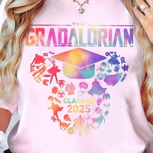 Retro The Gradalorian Star Wars Shirt, Senior Class Of 2025 Tshirt, Star Wars Disney Graduate Family, Galaxy&#39;s Edge Trip, Disney Grad Nite