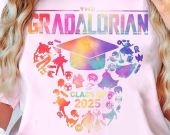 Maglietta retrò di Star Wars The Gradalorian, maglietta per la classe di laurea del 2026, famiglia di laureati Disney di Star Wars, viaggio a Galaxy's Edge, serata di laurea Disney