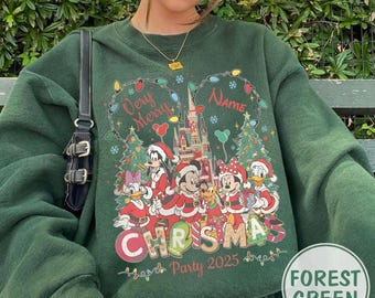 Personalized Mickey’s Very Merry Christmas Party Shirts, Mickey & Friends Xmas Sweatshirt, WDW Disneyland Holiday Tee, Family Matching Shirt