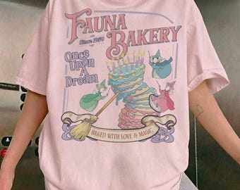 Vintage Disney Sleeping Beauty Shirt, Baked With Love & Magic Tee, Fairy Godmother Top, Aurora Princess, WDW Magic Kingdom Family Trip Gift