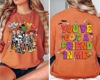 Disney Toy Story-skelet You've Got Friends In Me-shirt, Toy Story-shirt, Buzz Lightyear Woody Toy Story-halloweenshirt, Disney-Halloween