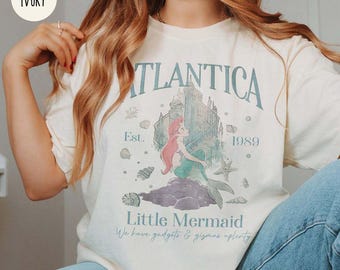 Retro 90s Disney Little Mermaid Comfort Colors Shirt, Atlantica Little Mermaid Ariel Shirt, Ariel Shirt, Princess Shirts, Disney 2026 Shirts