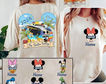 Gepersonaliseerde Mickey en zijn vrienden Disney Cruise-shirt, T-shirt zomercruisereis 2026, bijpassende T-shirt Disney Family Cruise, Disney Wish Dream