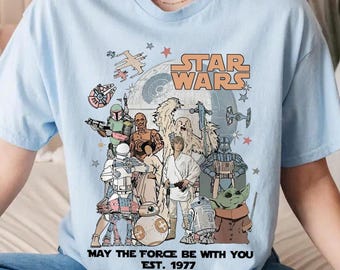 Camiseta vintage de Disney Star Wars, "This Is The Way", "Que la Fuerza te acompañe 2026", viaje a Galaxy's Edge, regalos de cumpleaños de Star Wars