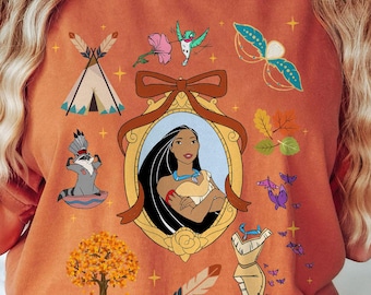 Camiseta Coquette Bow Disney Pocahontas, Camiseta da Princesa Pocahontas, Férias em Família na Disneylândia, Viagem Combinando para Aniversário de Menina, Reino Mágico