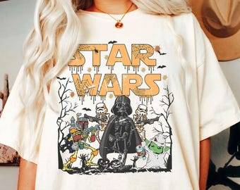 Comfort Colors Retro Star Wars Halloween Shirt, Disney Shirt, Mickey Halloween, Halloween Magic Kingdom, Trick or Treat, Disneyland Shirt