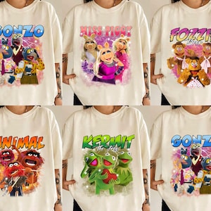 Camiseta pirata vintage de Disney de Los Muppets, camiseta de Kermit, Miss Piggy, Gonzo Anima, El Show de los Muppets, viaje familiar a Disneyland 2025