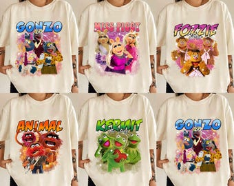 Vintage Bootleg Disney The Muppets Shirt, Kermit Miss Piggy Gonzo Anima T-shirt, The Muppets Show, Disneyland Family Vacation 2026 Trip