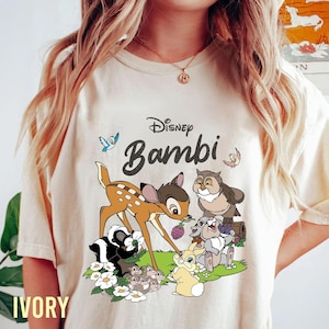 Comfort Colors Retro Bambi Disney Shirt, Bambi Deer Shirt, Disney Gift, Disney Character Bambi Shirt, Disneyland Shirt, Disney Movie Shirt