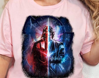 Vintage Disney Star Wars Dark Side Shirt, Anakin Skywalker & Darth Vader Half Face Lichtschwert Portrait Tshirt, Galaxy's Edge Trip Tee 2026