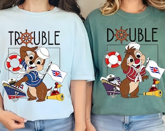 Camiseta de crucero de Disney Chip y Dale Double Trouble, camiseta de fantasía de Disney Wish Dream Wonder, viaje familiar en crucero a Disneyland 2026, Magic Kingdom