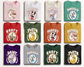 Retro Mickey und Freunde Shirt, Vintage Mickey & Co Komfort T-Shirt, Disney Geburtstag Geschenkidee, Karierte Mickey Shirts, Retro Disney Trip