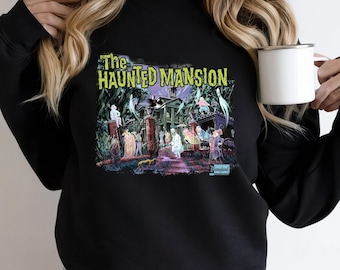Disney The Haunted Mansion Comfort Color Shirt, Disney Halloween Shirt, Haunted Mansion Tee, Retro Mickey And Friends Haunted Mansion Shirt