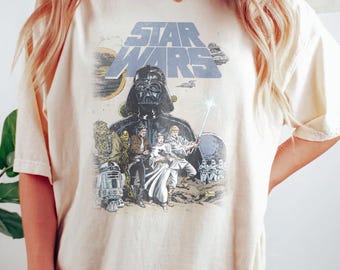 Maglietta vintage Disney Star Wars, maglietta retrò Star Wars Comfort Colors, Star Wars Una nuova speranza sbiadita, magliette Disneyworld, maglietta Disney Family