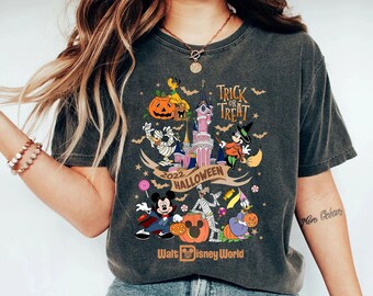 ミッキースケルトンスウェットシャツ、ハロウィンシャツ、ミッキーと仲間たちのハロウィンシャツ、不気味なディズニーハロウィンシャツ、ミッキーハロウィンシャツ