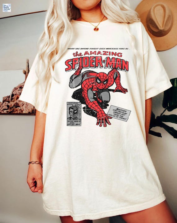 Vintage 90s Marvel The Amazing Spider Man Comfort Colors Shirt, , Retro Spiderman Comic Shirt, Marvel Avengers Spiderman Tshirt